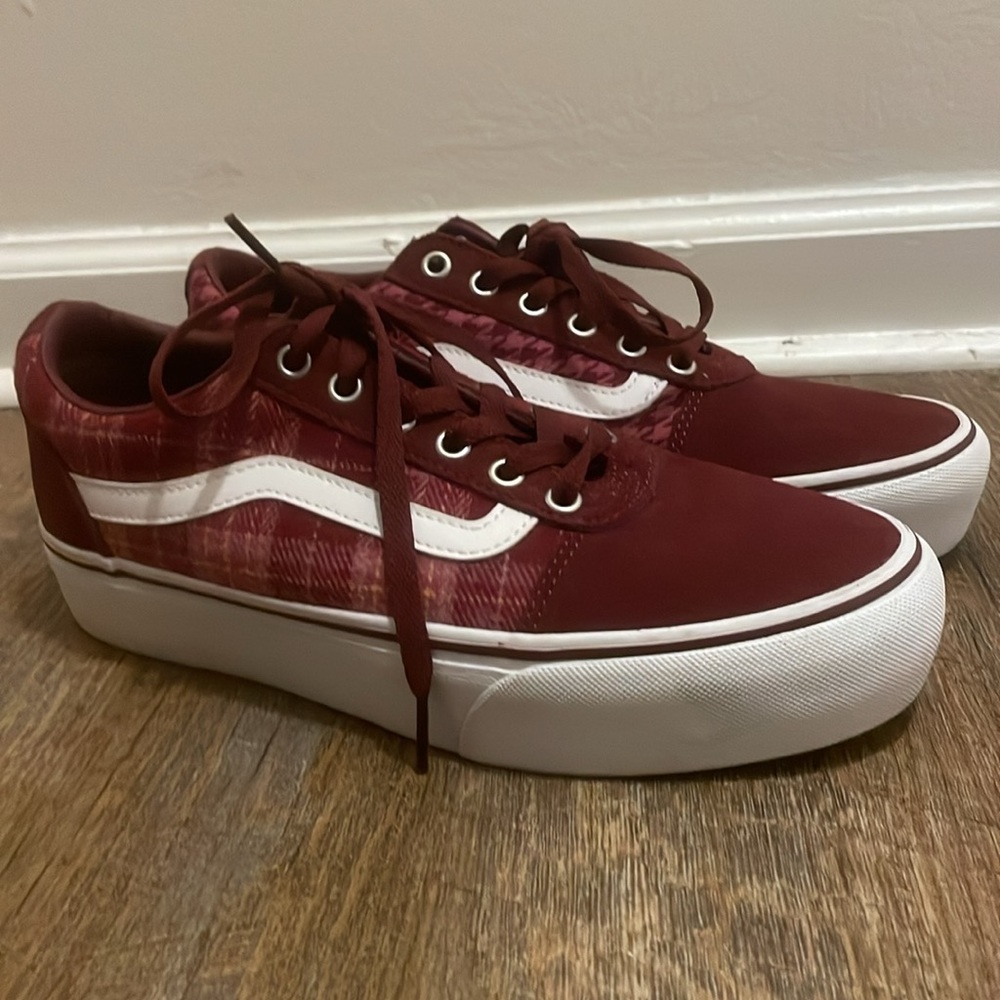 Vans Red Patchwork Low Top Sneakers - image 6